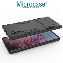 Microcase Samsung Galaxy Note 10 Alfa Serisi Armor Standlı Perfect Koruma Kılıf - Siyah