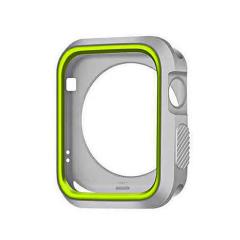 Microcase Apple Watch 7 45mm Armor Silikon Kılıf - Gri-Yeşil KN06