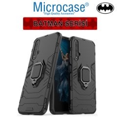 Microcase Huawei Honor 20 Batman Serisi Yüzük Standlı Armor Kılıf - Siyah