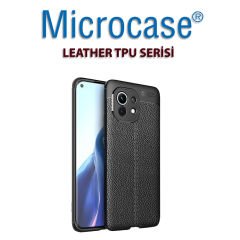 Microcase Xiaomi Mi 11 Lite Leather Tpu Silikon Kılıf - Siyah