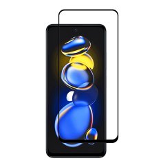 Microcase Xiaomi Poco X4 GT Tam Kaplayan Çerçeveli Tempered Ekran Koruyucu - Siyah