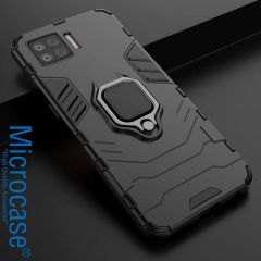 Microcase Oppo A173 - F17 Batman Serisi Yüzük Standlı Armor Kılıf - Siyah AL3349