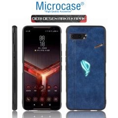 Microcase Asus ROG Phone 2 Deri Desenli Kılıf - Mavi