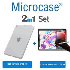 Microcase iPad Air 4 10.9 inch 2020 Tablet Silikon Soft Kılıf - Şeffaf + EKRAN KORUMA (SEÇENEKLİ)