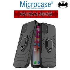 Microcase iPhone 11 Batman Serisi Yüzük Standlı Armor Kılıf - Siyah