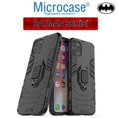 Microcase iPhone 11 Pro Batman Serisi Yüzük Standlı Armor Kılıf - Siyah