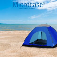 Microcase 6 Kişilik Manuel Yazlık Konforlu Kamp Çadırı 220x250x150cm Lacivert AL3895