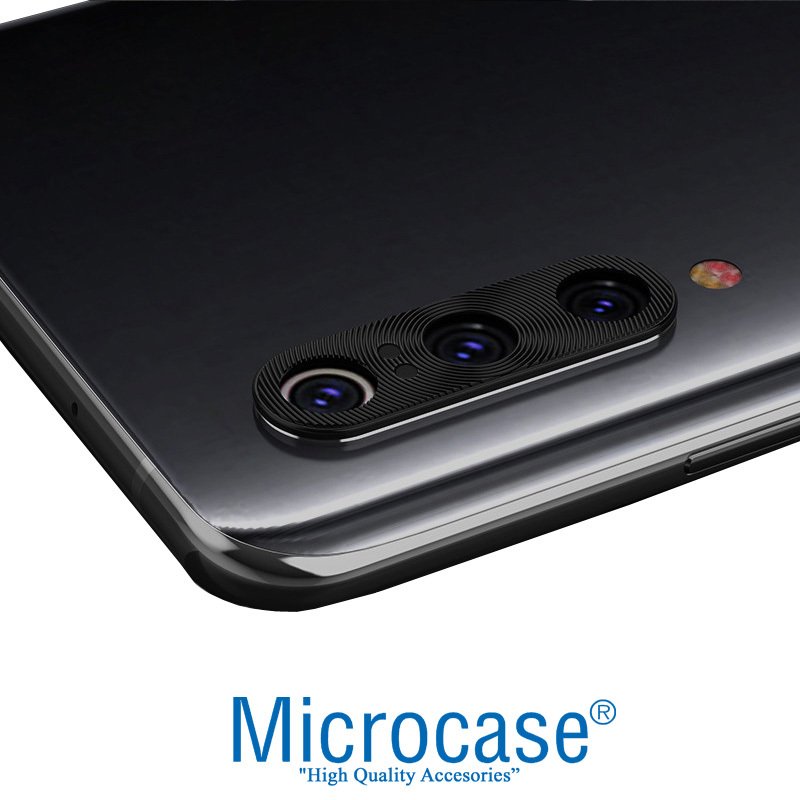 Microcase Xiaomi Mi 9 SE Kamera Lens Koruma Halkası - Kapalı Tasarım Siyah
