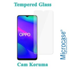 Microcase Oppo A5 2020 - Oppo A9 2020 Focus Serisi Yüzük Standlı Silikon Kılıf - Siyah + Tempered Glass Cam Koruma