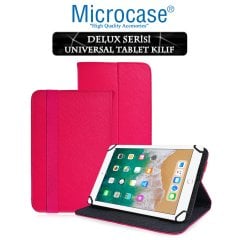 Microcase iPad 9.7 2018 Delüx Serisi Universal Standlı Deri Kılıf - Pembe