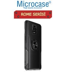 Microcase Xiaomi Redmi Note 9 Pro Rome Serisi Yüzük Standlı Armor Kılıf - Siyah