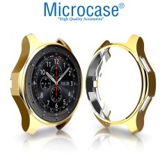 Microcase Samsung Galaxy Watch 46 mm Önü Açık Tasarım Silikon Kılıf - Gold