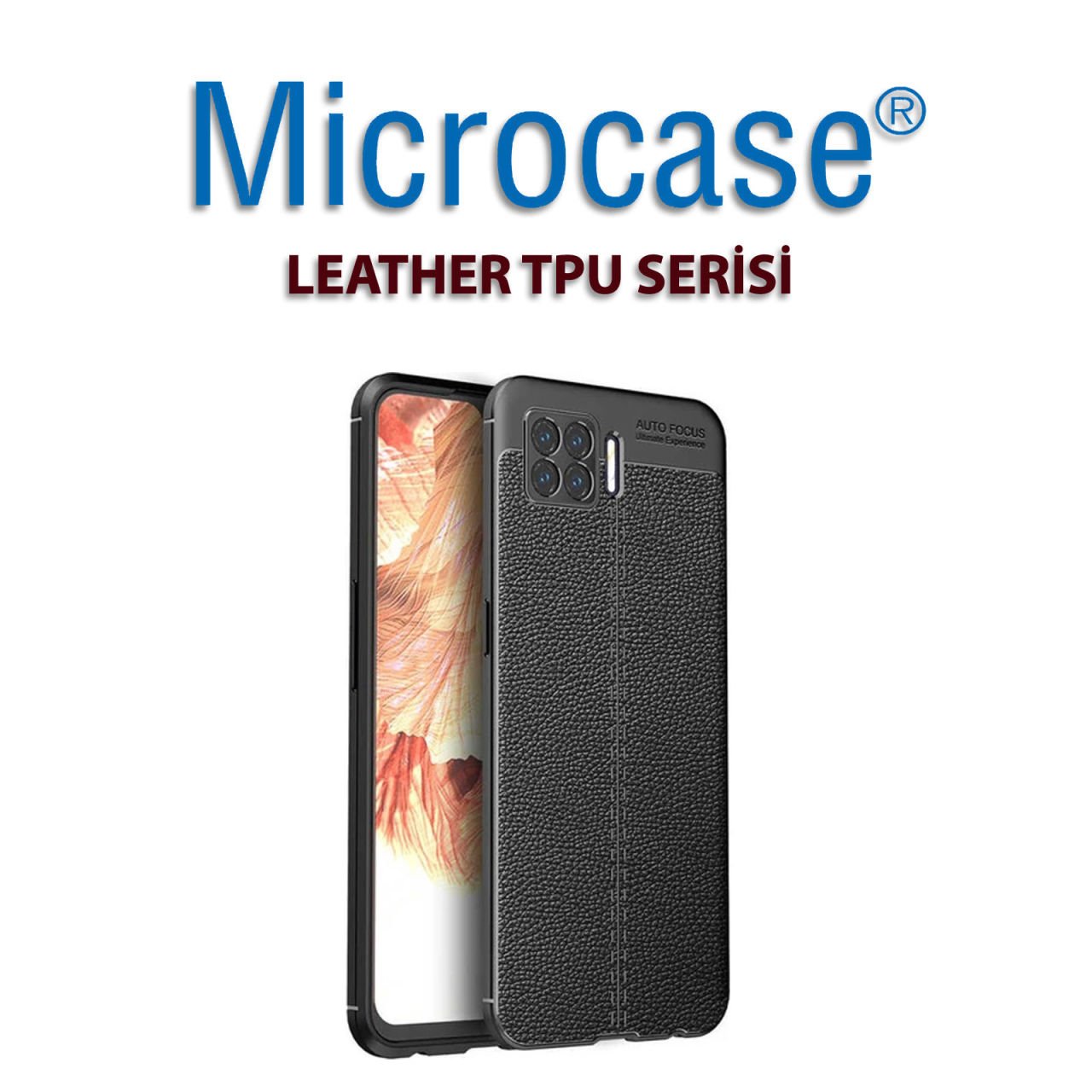 Microcase Oppo A73 Leather Tpu Silikon Kılıf - Siyah