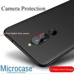 Microcase Xiaomi Redmi 8 Elektrocase Serisi Silikon Kılıf - Siyah + Tam Kaplayan Çerçeveli Cam
