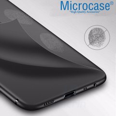 Microcase Xiaomi Redmi 8 Elektrocase Serisi Silikon Kılıf - Siyah + Tam Kaplayan Çerçeveli Cam