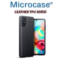 Microcase Samsung Galaxy A71 Leather Tpu Silikon Kılıf - Siyah