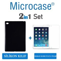 Microcase iPad Air 2 - 3 - 4 (9.7 inch) Tablet Silikon Tpu Soft Kılıf - Siyah + Ekran Koruma Filmi