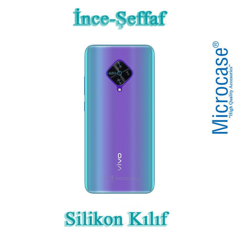 Microcase Vivo X50 Lite Ultra İnce 0.2 mm Soft Silikon Kılıf - Şeffaf