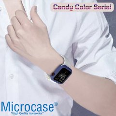 Microcase Apple Watch Serie 4 - 5 44 mm Candy Color Serisi Silikon Kılıf - Lacivert MC1403