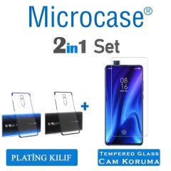 Microcase Xiaomi Mi 9T Plating Series Silikon Kılıf + Tempered Glass Cam Koruma (SEÇENEKLİ)