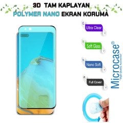 Microcase Huawei P40 Pro 3D Kavisli Tam Kaplayan Polymer Nano Ekran Koruma - Siyah