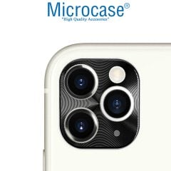 Microcase iPhone 11 Pro Kamera Lens Koruma Halkası - Kapalı Tasarım Siyah