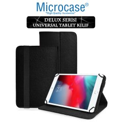 Microcase iPad Mini 5 2019 Delüx Serisi Universal Standlı Deri Kılıf - Siyah