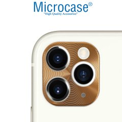Microcase iPhone 11 Pro Max Kamera Lens Koruma Halkası - Kapalı Tasarım Gold