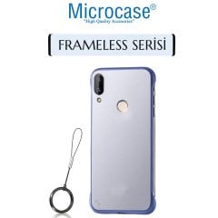 Microcase Xiaomi Redmi Note 7 - Note 7 Pro Frameless Serisi Sert Rubber Kılıf - Mavi + Tempered Glass Cam Koruma (SEÇENEKLİ)