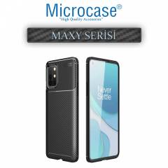 Microcase OnePlus 8T Maxy Serisi Carbon Fiber Silikon Kılıf - Siyah