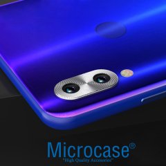 Microcase Xiaomi Redmi Note 7 - Redmi Note 7 Pro Kamera Lens Koruma Halkası - Kapalı Tasarım Gümüş