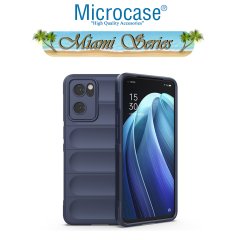 Microcase Oppo Reno 7 5G Miami Serisi Darbeye Dayanıklı Silikon Kılıf - Lacivert