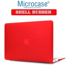 Microcase Macbook Pro 15.4 A1707 Toucbar Shell Rubber Kapak Kılıf - Kırmızı