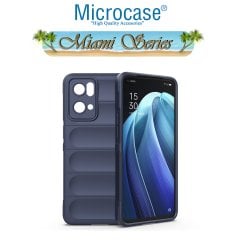 Microcase Oppo Reno 7 Pro Miami Serisi Darbeye Dayanıklı Silikon Kılıf - Lacivert