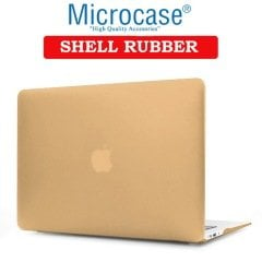 Microcase Macbook Air 13.3 A1466 - A1369 Shell Rubber Kapak Kılıf - Gold