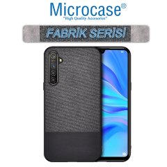 Microcase OnePlus Nord Fabrik Serisi Kumaş ve Deri Desen Kılıf - Siyah