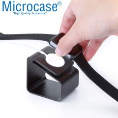 Microcase Apple Watch SE 40 mm için Alüminyum Şarj Standı - Siyah