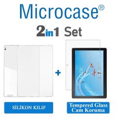 Microcase Lenovo Tab P10 10.1 TB-X705L TB-X705F Silikon Soft Kılıf + Tempered Glass Cam Koruma (SEÇENEKLİ)