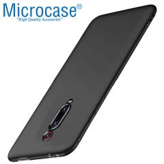 Microcase Xiaomi Redmi K20 Elektrocase Serisi Silikon Kılıf + Tam Kaplayan Çerçeveli Cam - Siyah