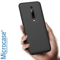 Microcase Xiaomi Redmi K20 Elektrocase Serisi Silikon Kılıf + Tam Kaplayan Çerçeveli Cam - Siyah