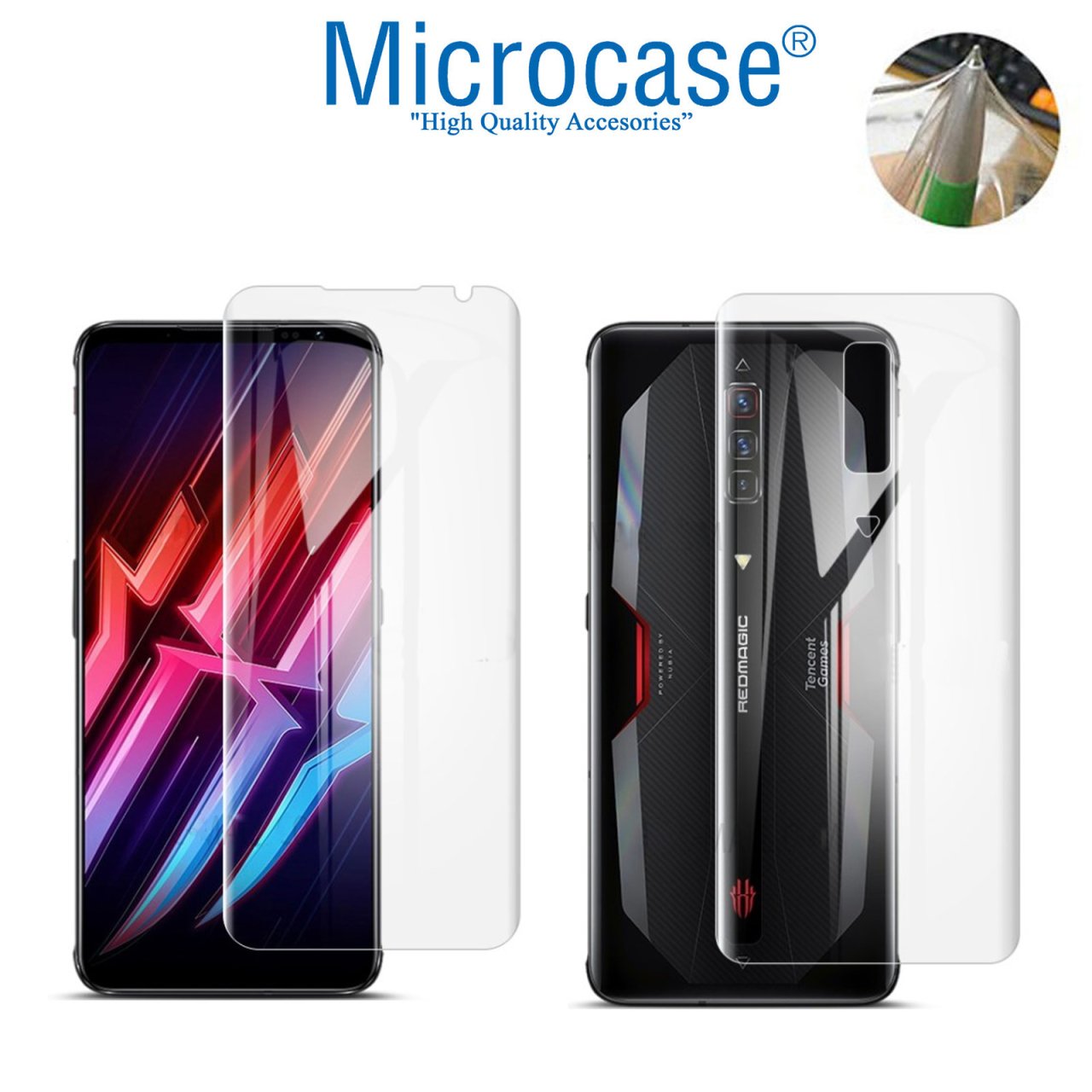 Microcase ZTE Nubia Red Magic 6 - Red Magic 6 Pro Full Ön Arka Kaplama TPU Soft Koruma Filmi