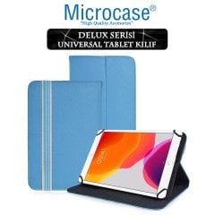 Microcase iPad 7.Nesil 10.2 2019 Delüx Serisi Universal Standlı Deri Kılıf - Turkuaz