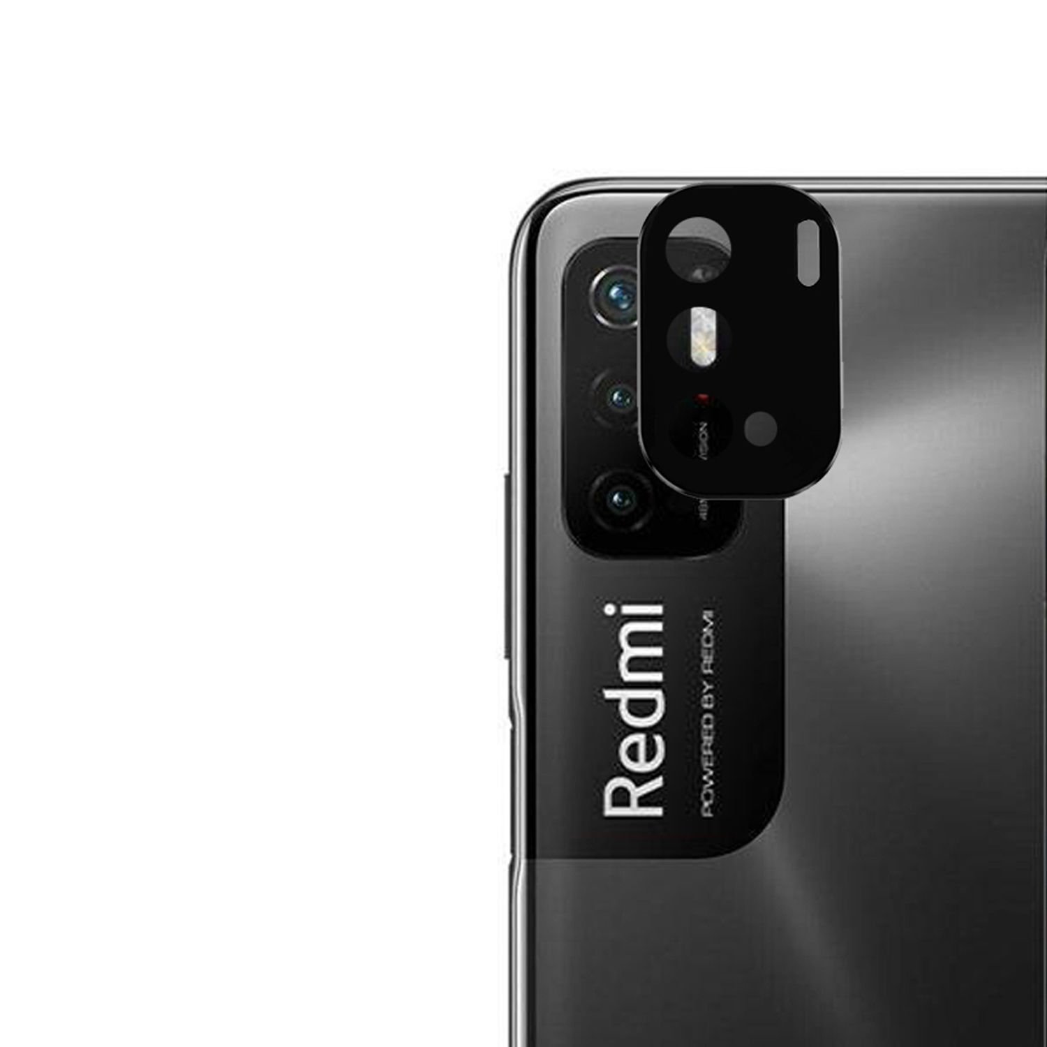 Microcase Xiaomi Redmi Note 11 SE Kamera Lens Koruma Halkası - Kapalı Tasarım Siyah