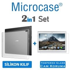 Microcase Lenovo Tab E10 TB-X104F Tab 4 10 Silikon Soft Kılıf + Tempered Glass Cam Koruma (SEÇENEKLİ)