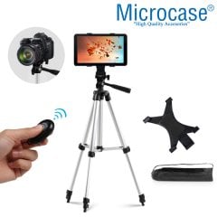 Microcase 330A 3 Ayak Kamera Tripodu 135 cm+Döner Başlık Tablet Tutucu+Bluetooth Kumanda - AL2922
