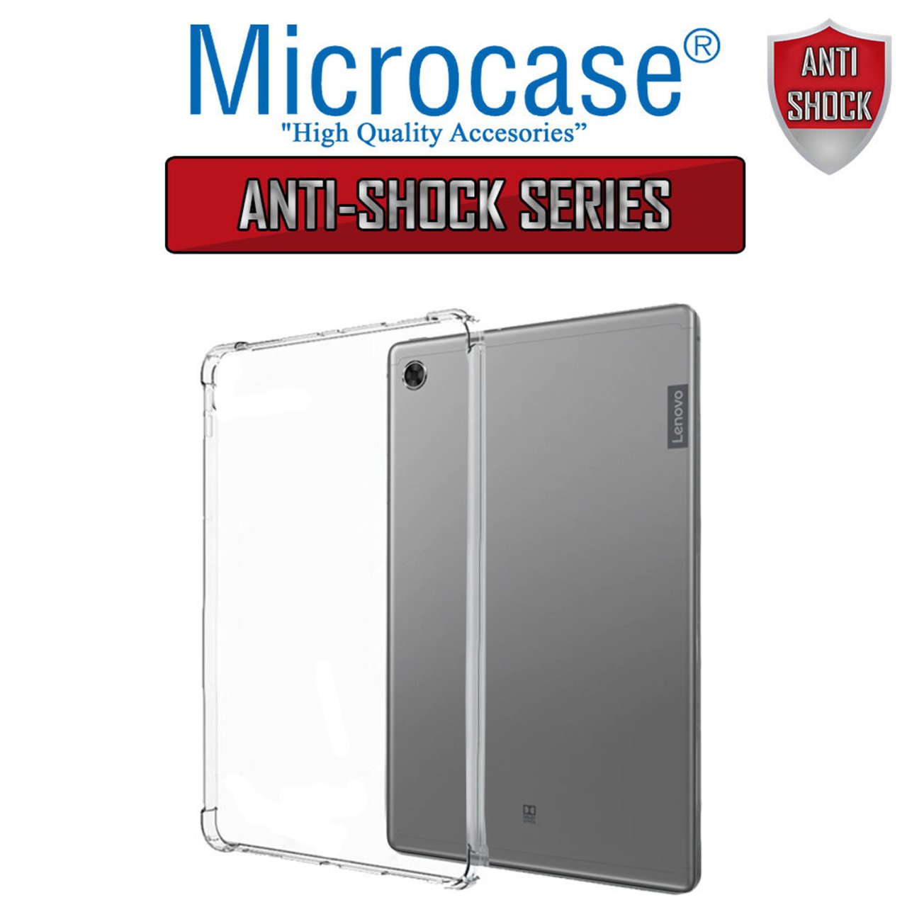 Microcase Lenovo M10 FHD Plus 10.3'' TB-X606 X606F Anti Shock Series Silikon Tpu Soft Kılıf - Şeffaf
