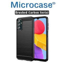 Microcase Samsung Galaxy M13 4G Brushed Carbon Fiber Silikon Kılıf - Siyah