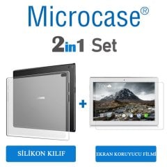 Microcase Lenovo Tab E10 TB-X104F Tab 4 10 Silikon Soft Kılıf + Ekran Koruma Filmi