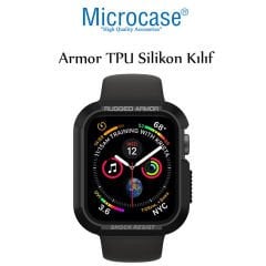 Microcase Apple Watch Seri 6 40 mm Armor Silikon Kılıf - Siyah