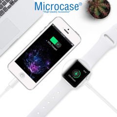 Microcase Apple Watch Seri 6 40 mm 2in1 Manyetik Şarj Aygıtı Lightning USB Kablo 1.2 Metre Beyaz Model